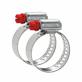Par de abraçadeiras de aço reforçadas para mangueira de gás de cozinha. Acessórios de segurança ALIGGAZ Uberlândia.