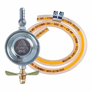 Kit completo de instalação para gás de cozinha 1kg com mangueira e registro. Entrega rápida ALIGGAZ Uberlândia.